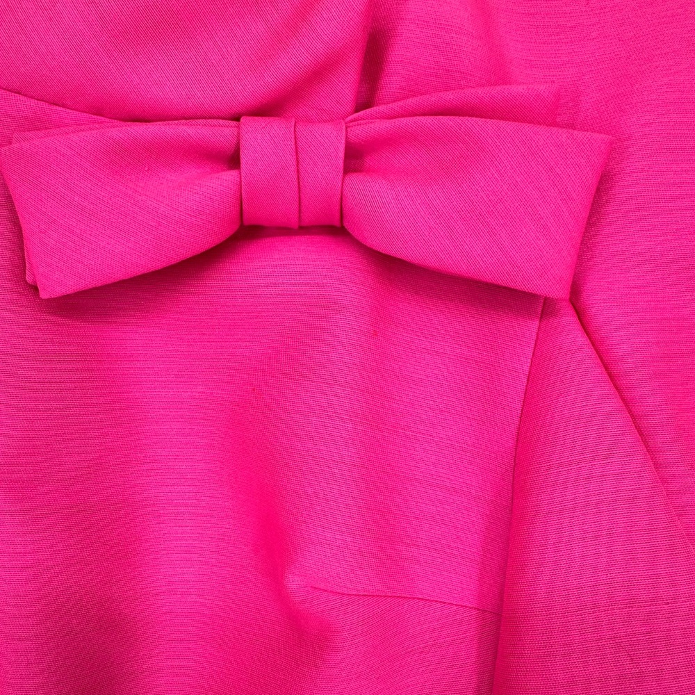 60’s Vintage Hot Pink Party Dress Cap Sleeve Bow Detail Cocktail Retro - Picture 9 of 13